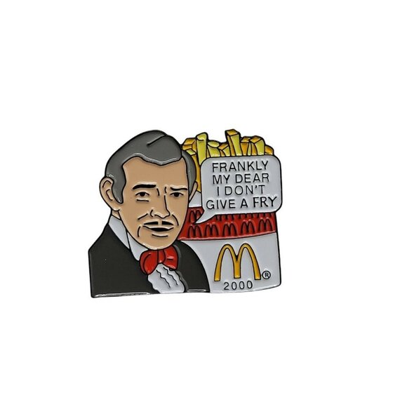 McDonalds European Clark Gable Gone With the Wind Fries Enamel Pin 2000 RARE - Picture 1 of 4